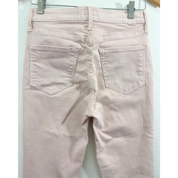 Mother The Dazzler Hover Jeans 27 Date Night Pastel Pink Peach High Rise - Picture 7 of 12